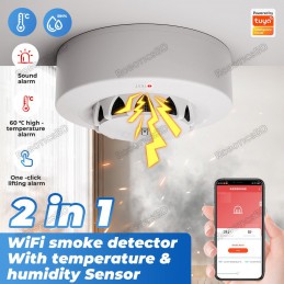Tuya Wifi Fire Smoke Detector with Temperature and Humidity Sensor Robotics Bangladesh