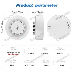 Tuya Wifi Fire Smoke Detector with Temperature and Humidity Sensor Robotics Bangladesh