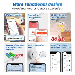 Tuya Wifi Fire Smoke Detector with Temperature and Humidity Sensor Robotics Bangladesh