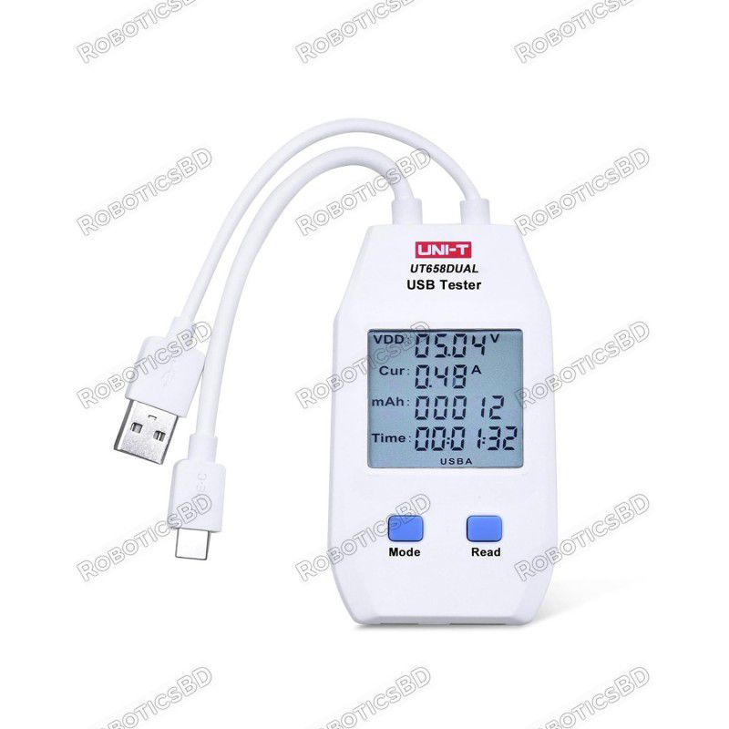 UNI-T UT658DUAL USB Type-A and USB Type-C USB Tester Robotics Bangladesh