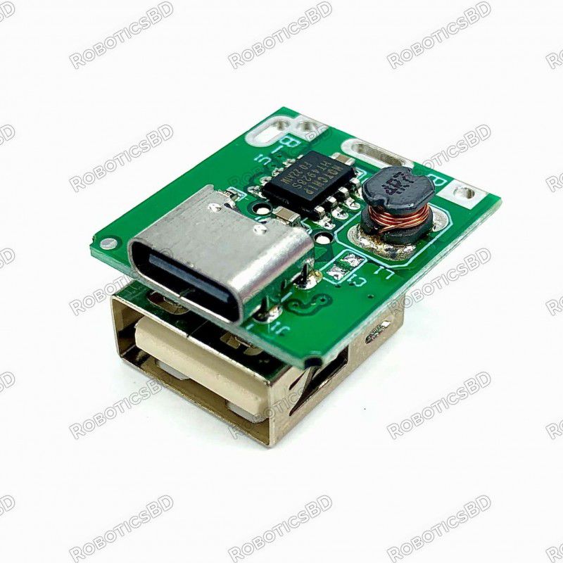 Type-C USB 5V 1A Step-Up Boost Converter Power Bank Charging Module Robotics Bangladesh Type-C USB 5V 1A Step-Up Boost Converter Power Bank Charging Module Robotics Bangladesh
