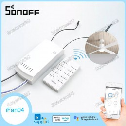 Sonoff iFan04-L Wi-Fi Ceiling Fan and Light Controller with Remote Robotics Bangladesh