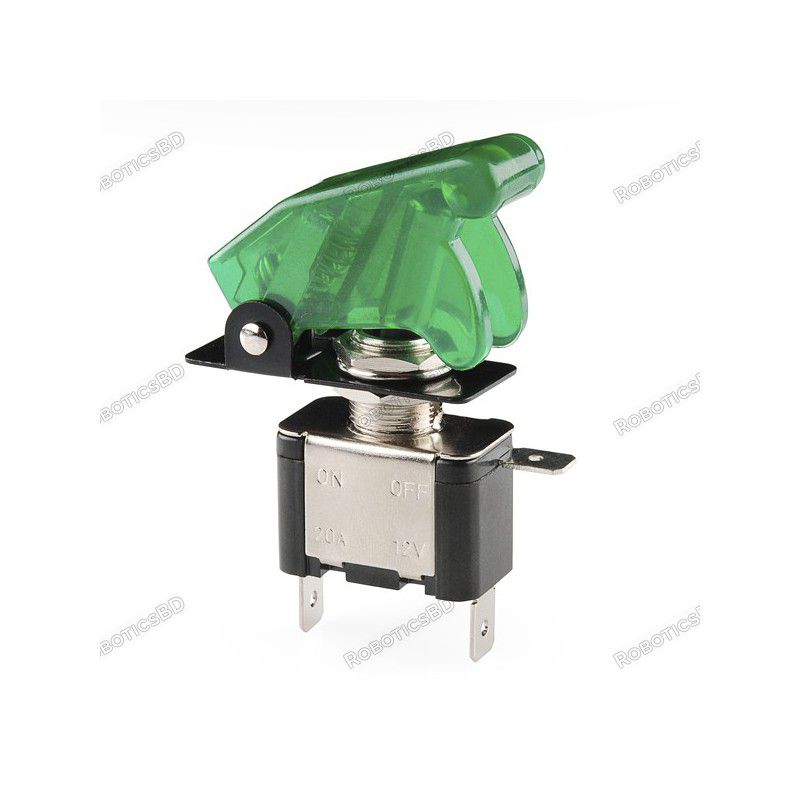 Toggle Switch and Cover - Illuminated (Green) Robotics Bangladesh