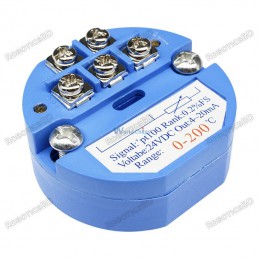 PT100 Temperature Transmitter -50~200 Celsius Range 4-20MA DC 24V Robotics Bangladesh