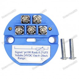 PT100 Temperature Transmitter -50~200 Celsius Range 4-20MA DC 24V Robotics Bangladesh