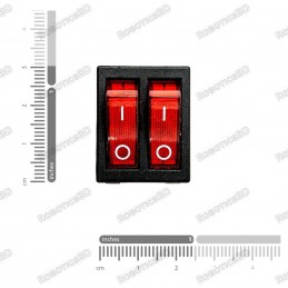 250V AC 20A 6 PIN Double Rocker Switch - Red Light Robotics Bangladesh