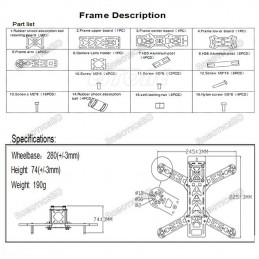 ZMR250 Glass Fiber 4 Axis 250 MM FPV Quadcopter Mini H Quad Frame for QAV250 Robotics Bangladesh