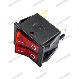 250V AC 20A 6 PIN Double Rocker Switch - Red Light Robotics Bangladesh