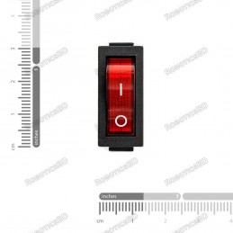 250V AC 15A 3 PIN Slim Rocker Switch - Red Light Robotics Bangladesh