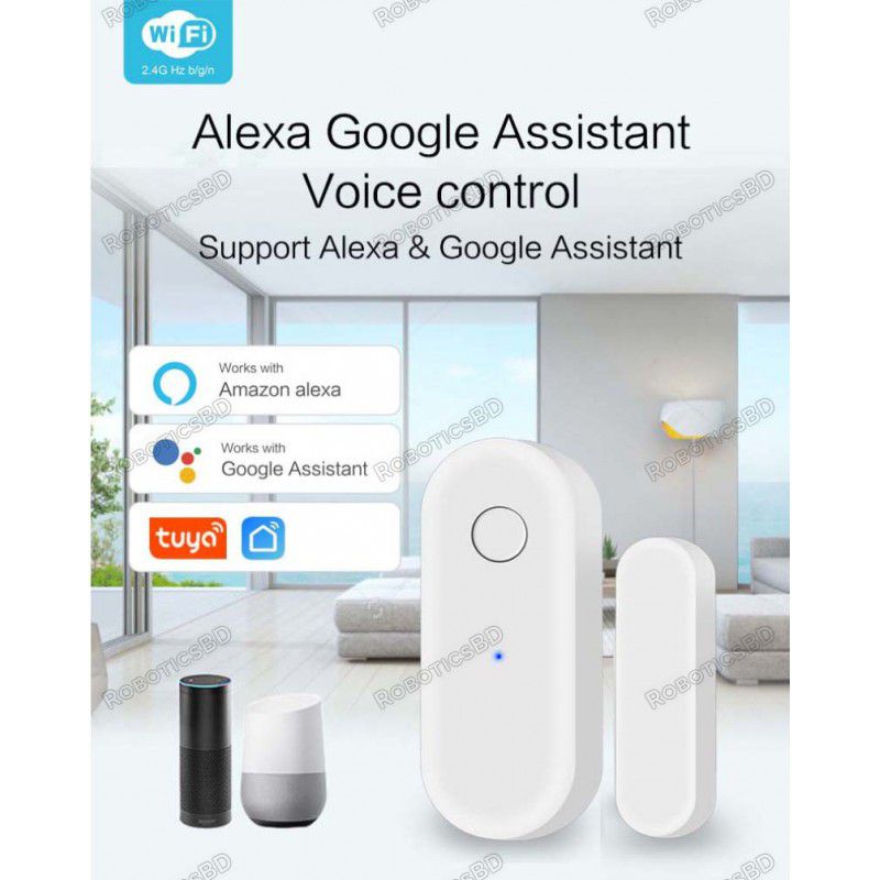 Tuya Smart WiFi Door and Window Sensor Magnetic Alarm Detector Robotics Bangladesh