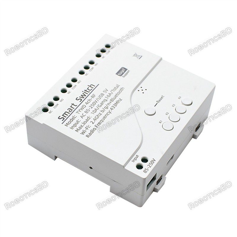 4 Channel Tuya WiFi Smart Switch AC85-250V TYWD 4CH-RF Robotics Bangladesh