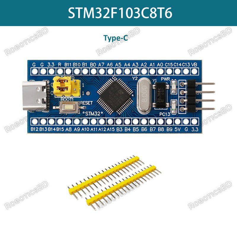 STM32F103C8T6 Type-C Domestic Microcontroller Blue Pill Board Robotics Bangladesh
