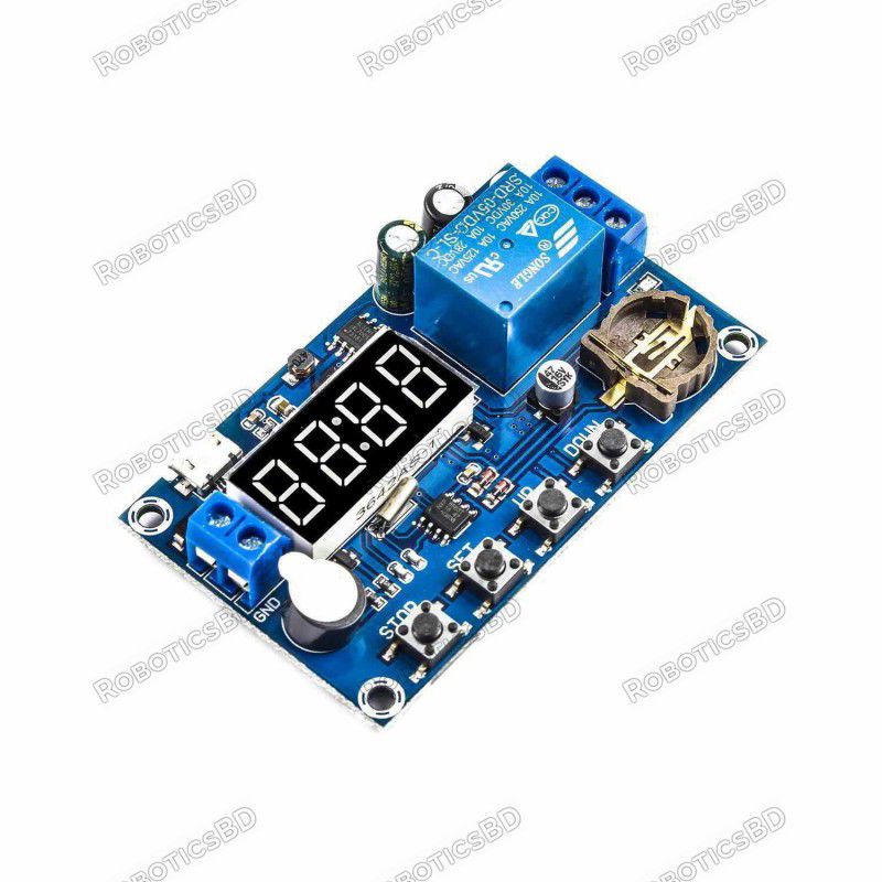 5-60V Real Time Delay Timer Relay Module with LED Display Robotics Bangladesh
