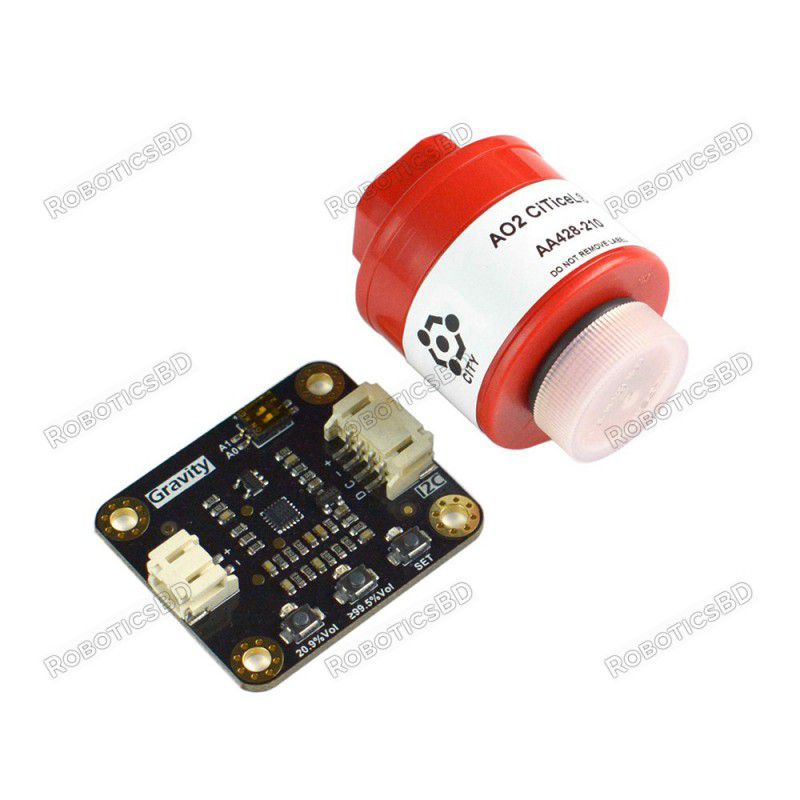 Gravity: Electrochemical Oxygen / O2 Sensor (0-100%Vol, I2C) Robotics Bangladesh