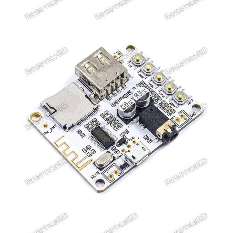 Bluetooth MP3 Audio Decoding Module with USB & TF Card Support 5V Stereo Output Robotics Bangladesh
