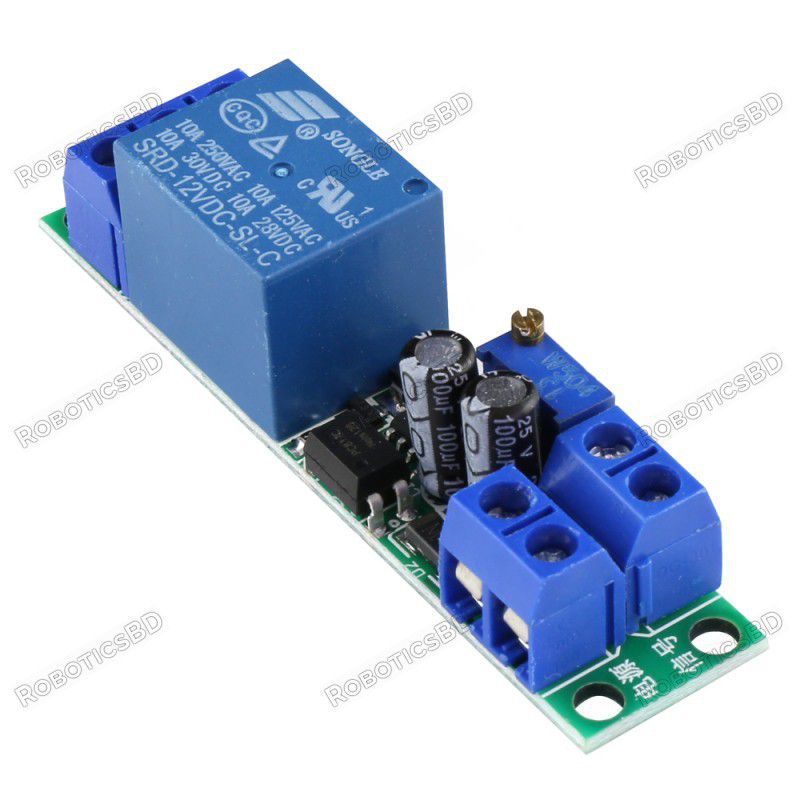1 Channel 12V Timer Relay Module with Optically Isolated Input Robotics Bangladesh