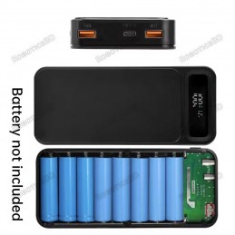 Power Bank Battery Case 18650 X 8 with dual USB outputs and LCD display by RoboticsBD