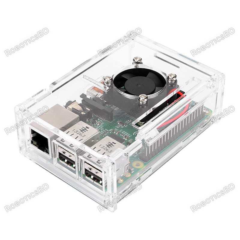 Raspberry Pi 3 Enclosure Box with Cooling Fan Robotics Bangladesh