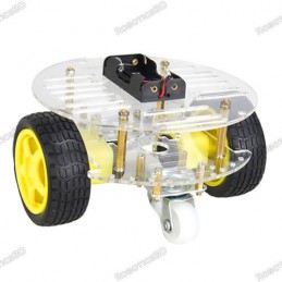 Mini Round Double Deck Chassis Kit 2WD Robotics Bangladesh