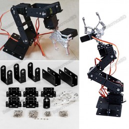 6 DOF Aluminium Mechanical Robotic Arm Clamp Claw Mount Robot Kit Robotics Bangladesh