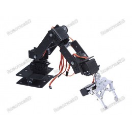 6 DOF Aluminium Mechanical Robotic Arm Clamp Claw Mount Robot Kit Robotics Bangladesh