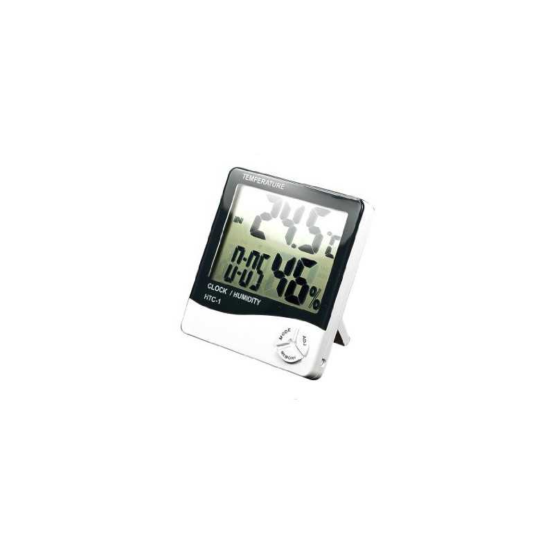 HTC-1 Hygrometer Digital Temperature & Humidity Meter + Clock Robotics Bangladesh