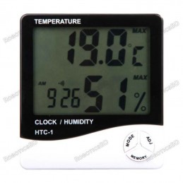 HTC-1 Hygrometer Digital Temperature & Humidity Meter + Clock Robotics Bangladesh