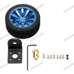 65mm Rubber Wheel with 25GA Motor Mounting Bracket Robotics Bangladesh