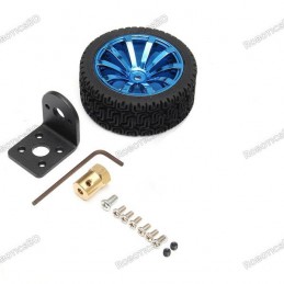 65mm Rubber Wheel with 37GB Motor Mounting Bracket Robotics Bangladesh