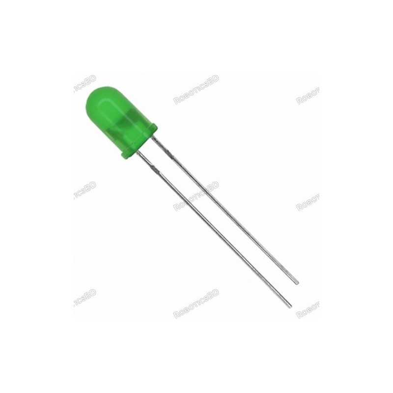 5 mm Green LED (Pack of 5) Robotics Bangladesh 5 mm Green LED (Pack of 5) Robotics Bangladesh