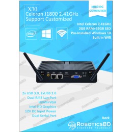 J1800 Windows 10 Pro Mini PC 2GB RAM + 32GB SSD Robotics Bangladesh