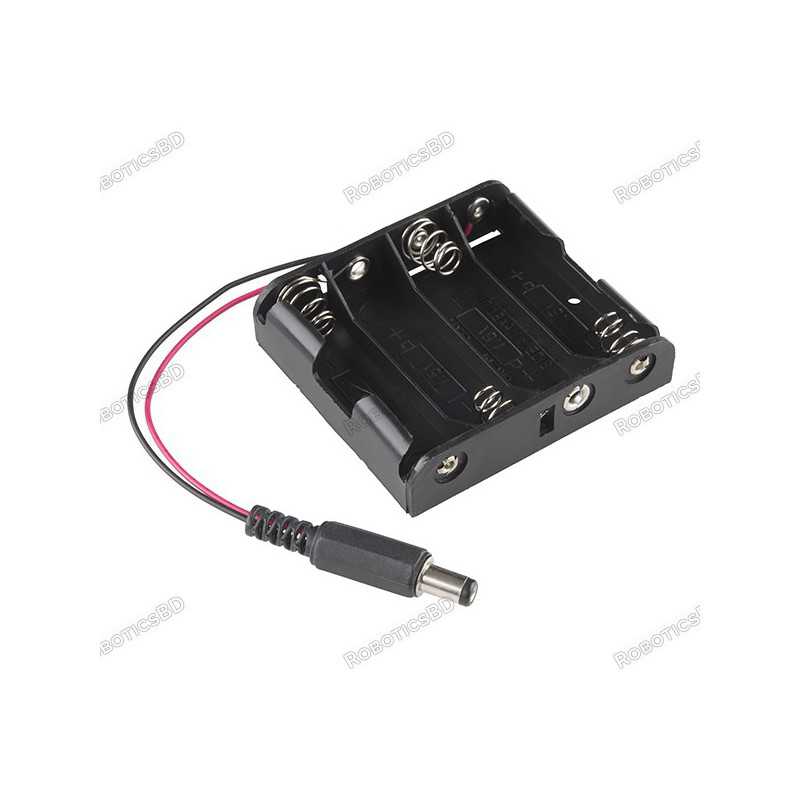 AA Battery Holder 4S with Barrel Jack Connector Robotics Bangladesh