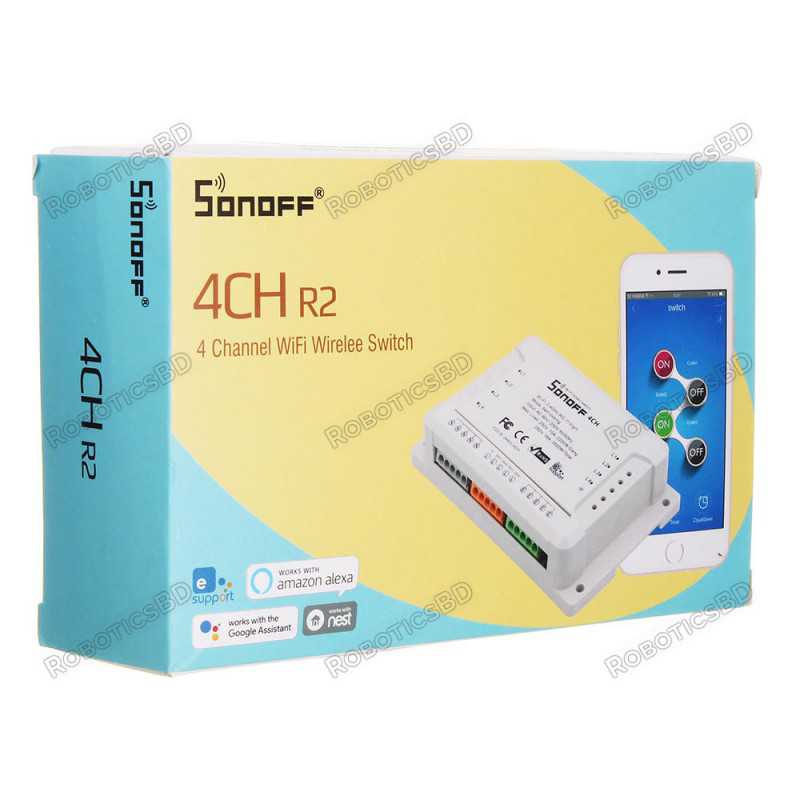 Sonoff 4CH R2 Smart Switch Wifi Robotics Bangladesh