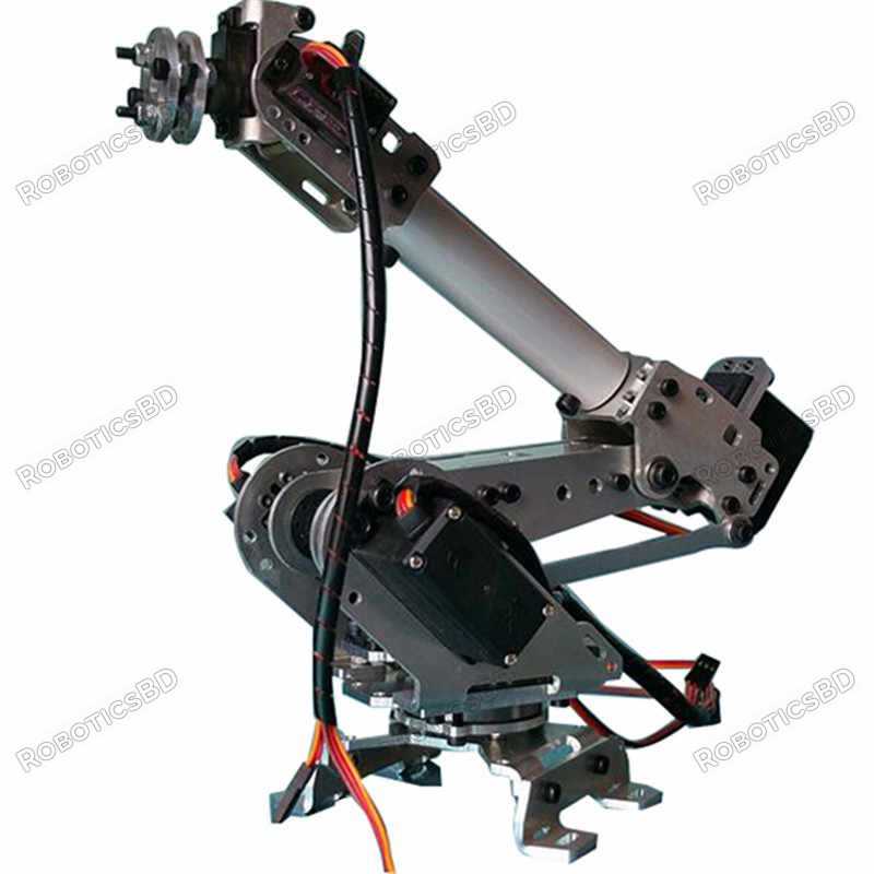DIY 6DOF Aluminum Robot Arm 6 Axis Rotating Mechanical Robot Arm Kit Robotics Bangladesh
