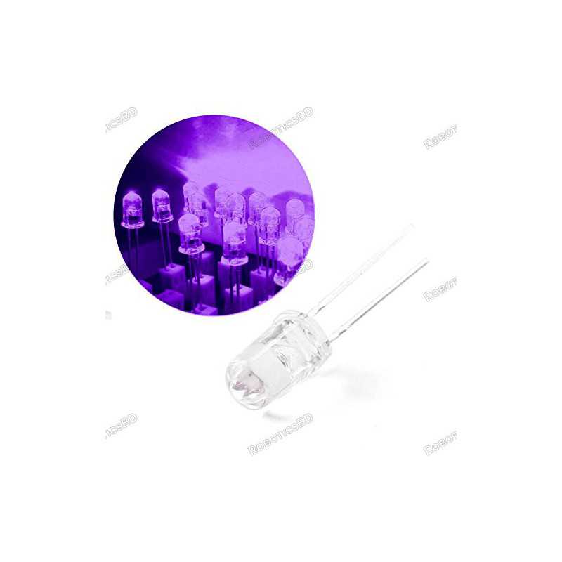 Superbright Ultra Violet LED UV Lamp 5mm 2500mcd Robotics Bangladesh Superbright Ultra Violet LED UV Lamp 5mm 2500mcd Robotics Bangladesh