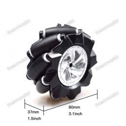 Mecanum Wheel 80mm for Advanced Robotics (Left + Right) Pair Robotics Bangladesh