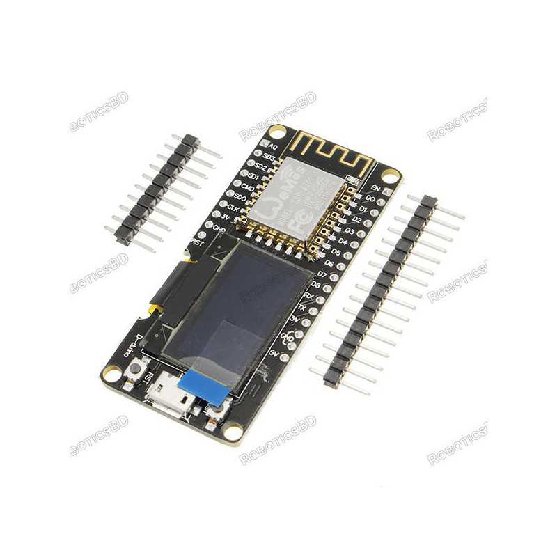 NodeMCU ESP8266 with 0.96 Inch OLED Module Development Board Robotics Bangladesh