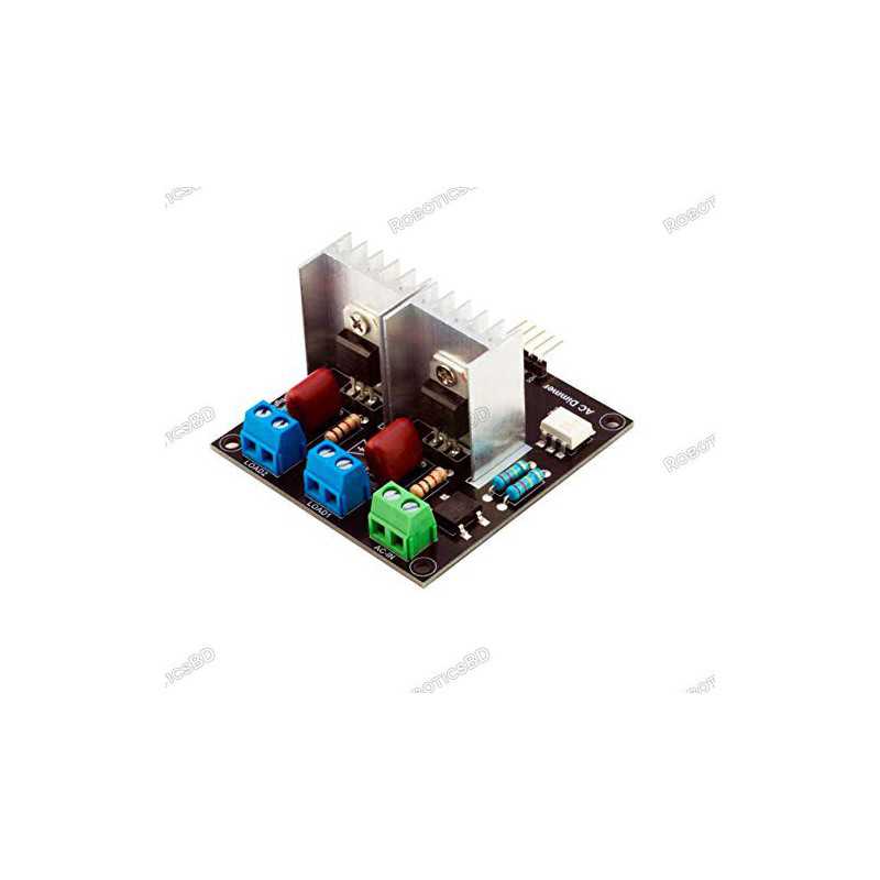 AC Light Dimmer Module, 2 Channel, 3.3V/5V logic, AC 50/60hz, 220V/110V Robotics Bangladesh