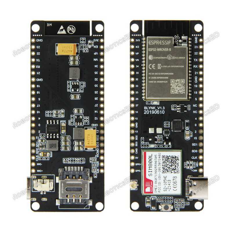 TTGO T-Call ESP32 Wireless Module GPRS Antenna SIM Card SIM800L Board Robotics Bangladesh