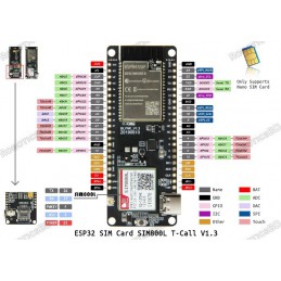 TTGO T-Call ESP32 Wireless Module GPRS Antenna SIM Card SIM800L Board Robotics Bangladesh