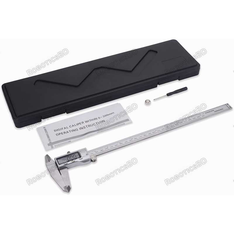 Digital Slide Caliper 12 inch/300 mm Measuring Tool Hardened Stainless Steel Robotics Bangladesh