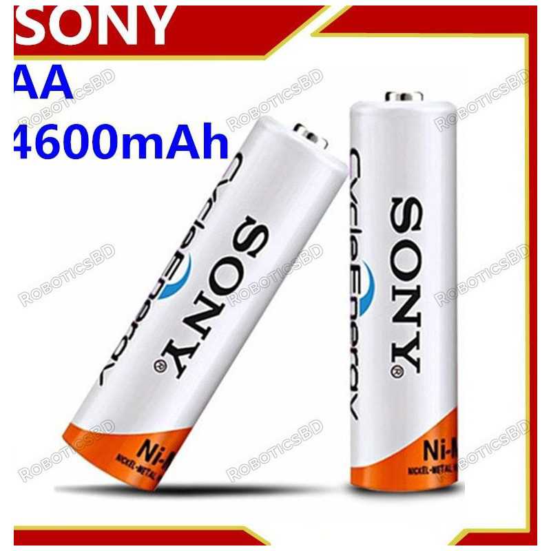 SONY High capacity 1.2V AA rechargeable batteries 4600 mAh (Pair) Robotics Bangladesh