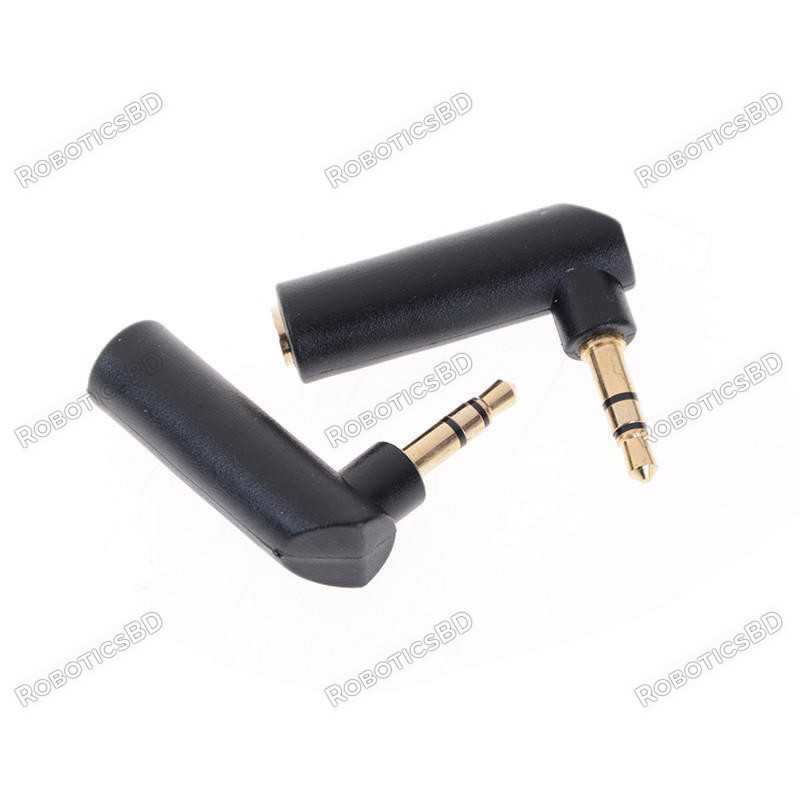 L Shape 3.5Mm Right Angle Female To 3.5Mm Male Plug Adapter Connector Robotics Bangladesh
