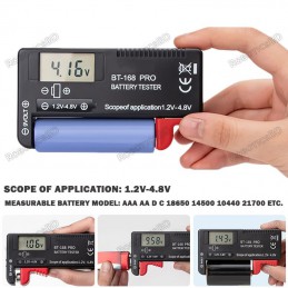 BT-168 PRO Universal Digital Battery Capacity Tester Robotics Bangladesh