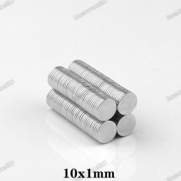 Neodymium Disc Magnet N35 - 10 x 1 mm Robotics Bangladesh