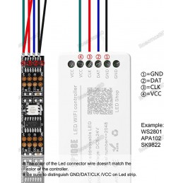 SP108E LED Wifi Magic Controller WS2812B WS2813 LED Strip Light Smart APP Wireless Control Max 2048 Pixels Robotics Bangladesh