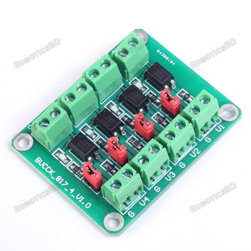 PC817 4 Channel Optocoupler Isolation Board Robotics Bangladesh PC817 4 Channel Optocoupler Isolation Board Robotics Bangladesh