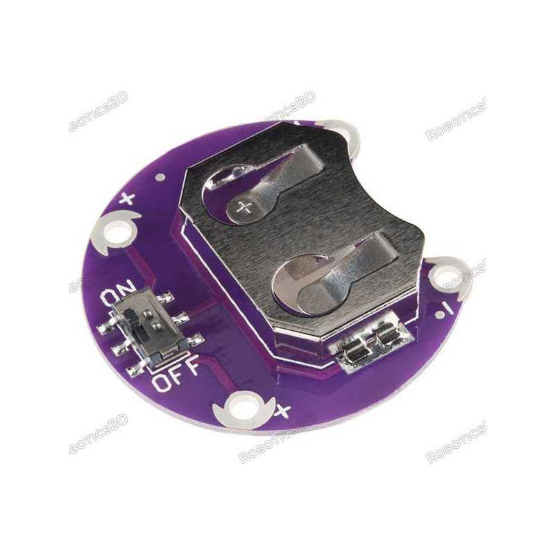 LilyPad Coin Cell CR2032 Battery Holder Switched - 20mm Robotics Bangladesh
