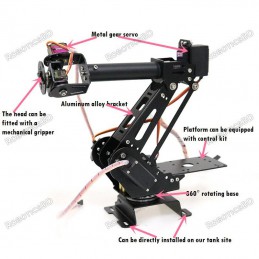 7DOF Aluminum Alloy Robotic Arm Manipulator with Gripper and MG996R servo Robotics Bangladesh