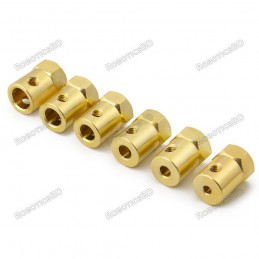 4mm Motor Shaft Coupling Brass Hex 18mm length Robotics Bangladesh